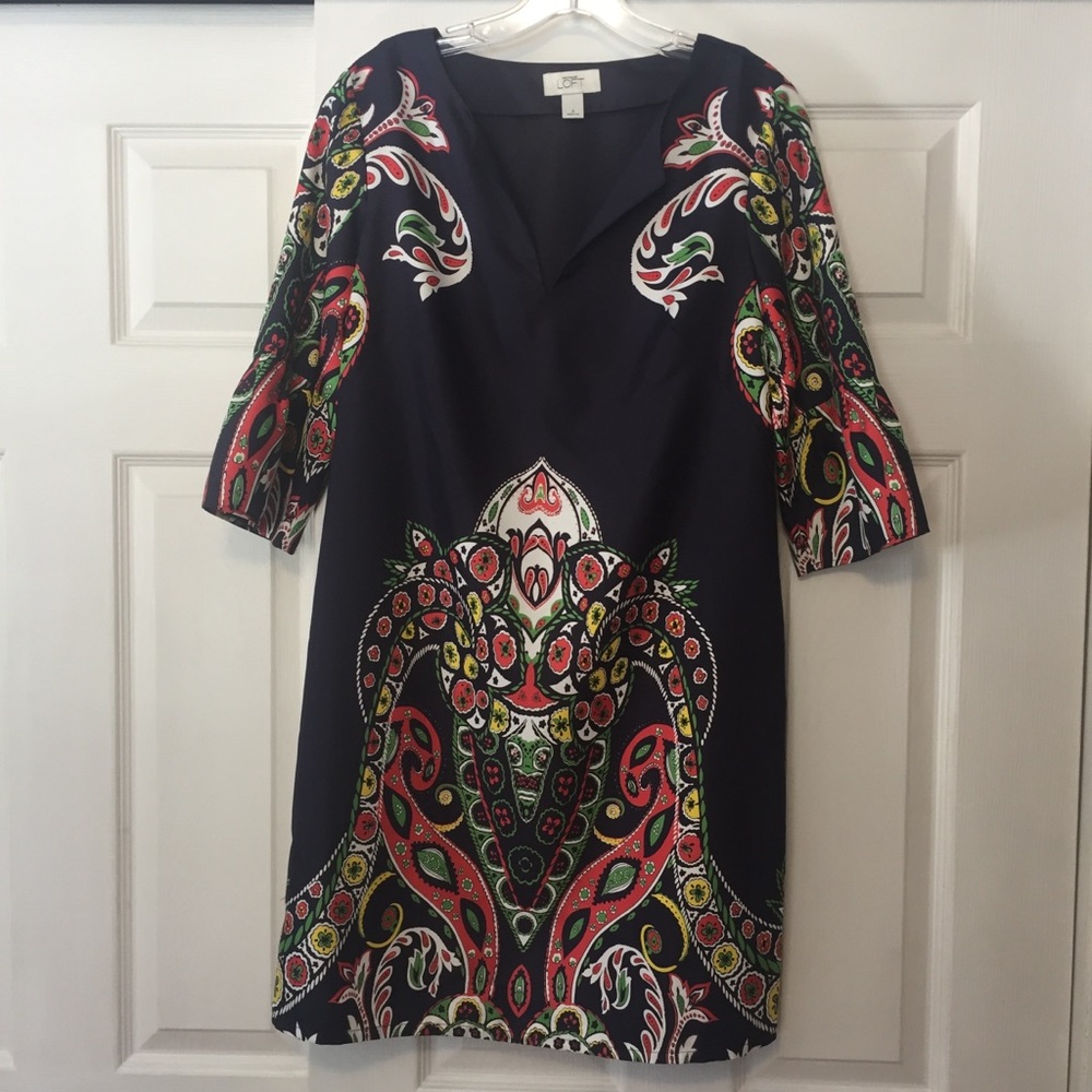 Ann Taylor Loft shift dress size 6 Navy blue